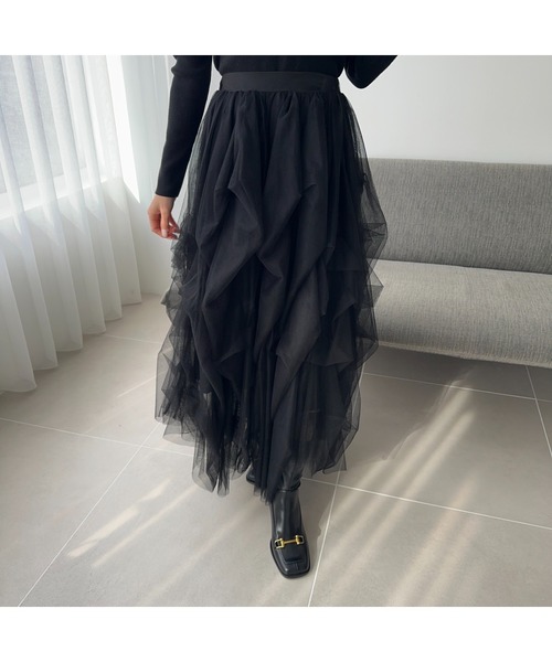 Ogue.（オグ）の「[ Ogue. ] volume tulle skirt（ボリュームチュールスカート）（スカート・レディース・アイボリー/チャコールグレー/ブラック・FREE）」の16枚目の写真