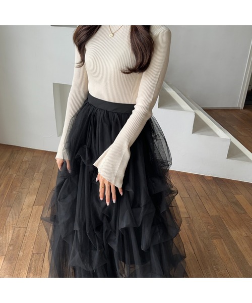 Ogue.（オグ）の「[ Ogue. ] volume tulle skirt（ボリュームチュールスカート）（スカート・レディース・アイボリー/チャコールグレー/ブラック・FREE）」の19枚目の写真