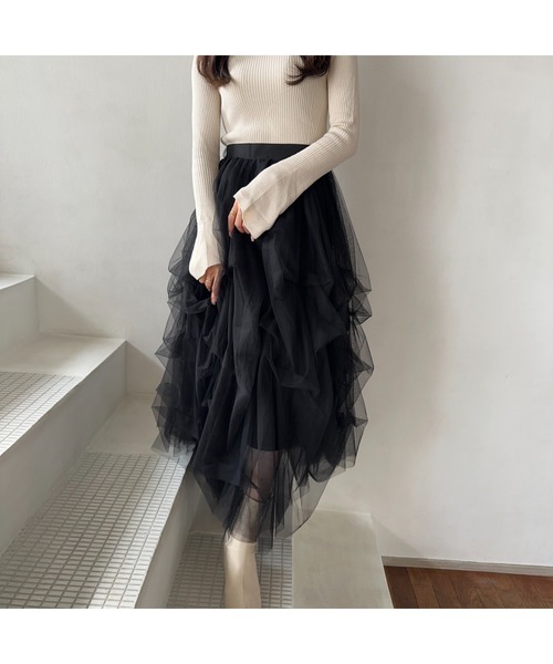 Ogue.（オグ）の「[ Ogue. ] volume tulle skirt（ボリュームチュールスカート）（スカート・レディース・アイボリー/チャコールグレー/ブラック・FREE）」の18枚目の写真