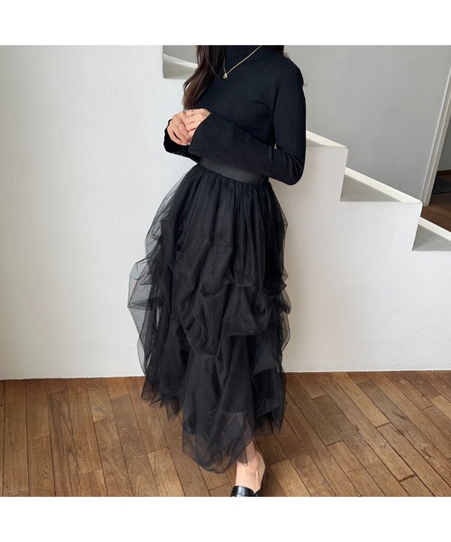 Ogue.（オグ）の「[ Ogue. ] volume tulle skirt（ボリュームチュールスカート）（スカート・レディース・アイボリー/チャコールグレー/ブラック・FREE）」の20枚目の写真