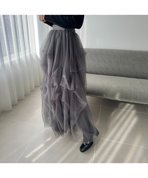Ogue.（オグ）の「[ Ogue. ] volume tulle skirt（ボリュームチュールスカート）（スカート・レディース・アイボリー/チャコールグレー/ブラック・FREE）」の21枚目の写真