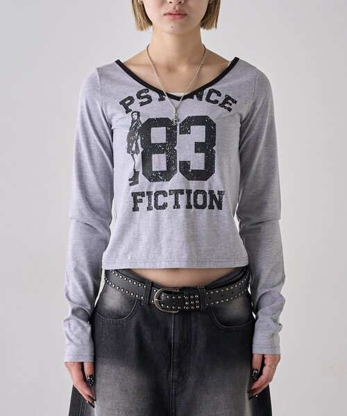 WHO'S WHO gallery(フーズフーギャラリー)の「エリオットVネックロンT(Tシャツ/カットソー・レディース・ブラック/グレー/チャコールグレー/パープル/ホワイト・FREE)」の11枚目の写真