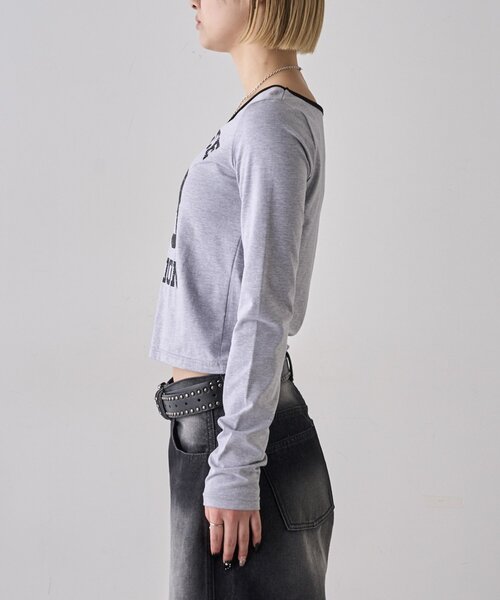WHO'S WHO gallery(フーズフーギャラリー)の「エリオットVネックロンT(Tシャツ/カットソー・レディース・ブラック/グレー/チャコールグレー/パープル/ホワイト・FREE)」の12枚目の写真