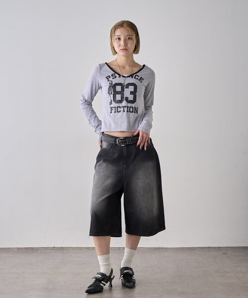 WHO'S WHO gallery(フーズフーギャラリー)の「エリオットVネックロンT(Tシャツ/カットソー・レディース・ブラック/グレー/チャコールグレー/パープル/ホワイト・FREE)」の14枚目の写真