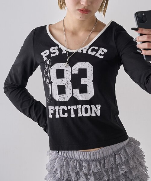 WHO'S WHO gallery(フーズフーギャラリー)の「エリオットVネックロンT(Tシャツ/カットソー・レディース・ブラック/グレー/チャコールグレー/パープル/ホワイト・FREE)」の17枚目の写真