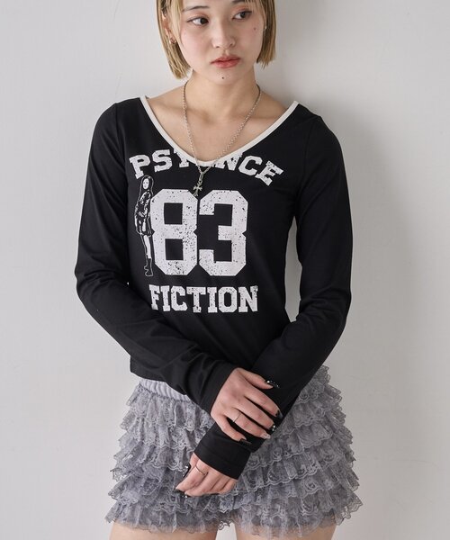 WHO'S WHO gallery(フーズフーギャラリー)の「エリオットVネックロンT(Tシャツ/カットソー・レディース・ブラック/グレー/チャコールグレー/パープル/ホワイト・FREE)」の18枚目の写真