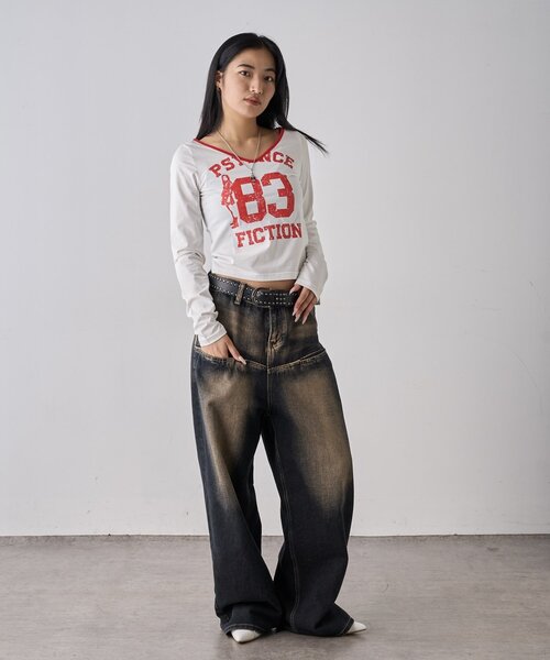 WHO'S WHO gallery(フーズフーギャラリー)の「エリオットVネックロンT(Tシャツ/カットソー・レディース・ブラック/グレー/チャコールグレー/パープル/ホワイト・FREE)」の20枚目の写真