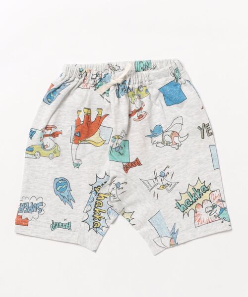 HAKKA BABY（ハッカベビー）の「[ベビー]スーパーディノヒーロープリントハーフパンツ（その他パンツ・キッズ・イエロー/ライトグレー・L）」の2枚目の写真