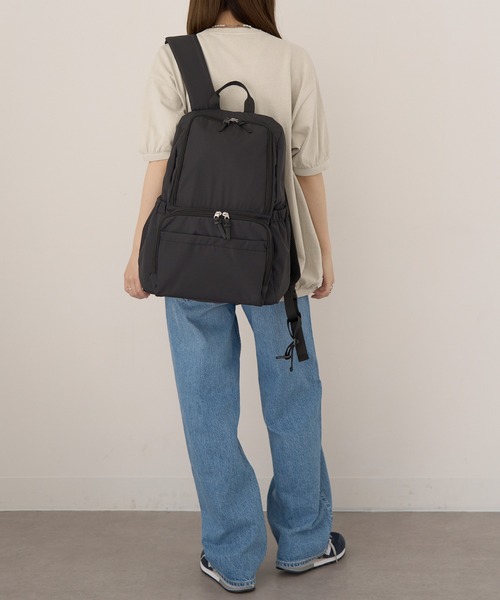 A by MAGASIN DE MODE（エーバイマガジンデモード）の「【A by MAGASIN DE MODE】超軽量！自立型多機能リュック 17ポケット/撥水/A4対応/軽量 SNBD（バックパック/リュック・レディース・グレー/カーキ/ブラック・FREE）」の19枚目の写真