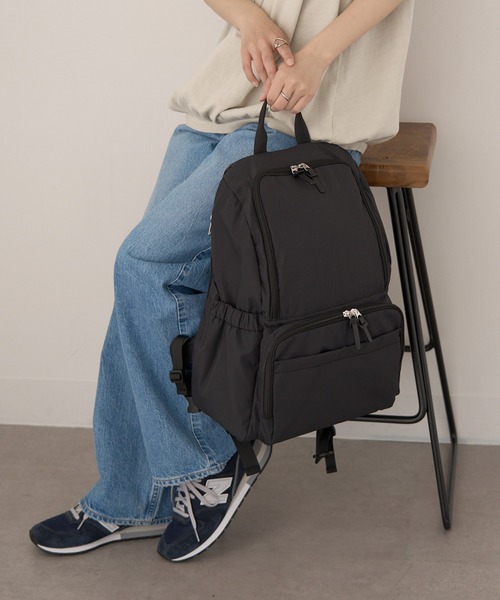 A by MAGASIN DE MODE（エーバイマガジンデモード）の「【A by MAGASIN DE MODE】超軽量！自立型多機能リュック 17ポケット/撥水/A4対応/軽量 SNBD（バックパック/リュック・レディース・グレー/カーキ/ブラック・FREE）」の20枚目の写真