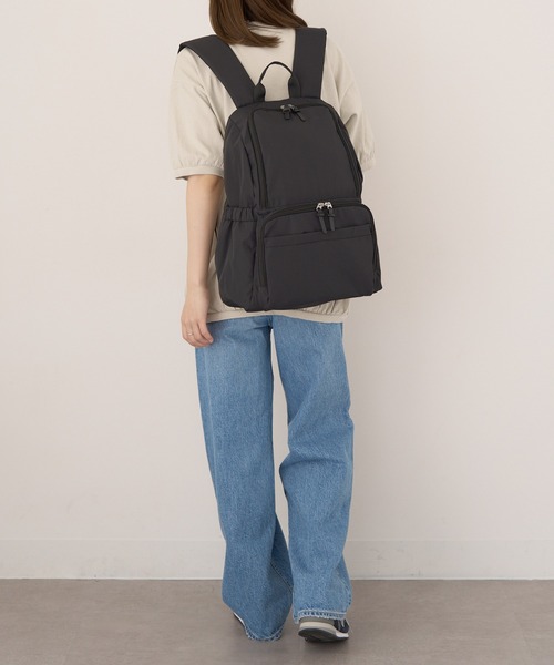 A by MAGASIN DE MODE（エーバイマガジンデモード）の「【A by MAGASIN DE MODE】超軽量！自立型多機能リュック 17ポケット/撥水/A4対応/軽量 SNBD（バックパック/リュック・レディース・グレー/カーキ/ブラック・FREE）」の18枚目の写真