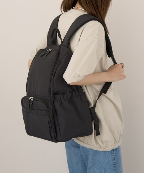 A by MAGASIN DE MODE（エーバイマガジンデモード）の「【A by MAGASIN DE MODE】超軽量！自立型多機能リュック 17ポケット/撥水/A4対応/軽量 SNBD（バックパック/リュック・レディース・グレー/カーキ/ブラック・FREE）」の16枚目の写真