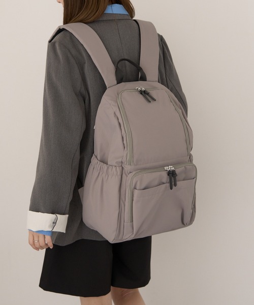 A by MAGASIN DE MODE（エーバイマガジンデモード）の「【A by MAGASIN DE MODE】超軽量！自立型多機能リュック 17ポケット/撥水/A4対応/軽量 SNBD（バックパック/リュック・レディース・グレー/カーキ/ブラック・FREE）」の22枚目の写真