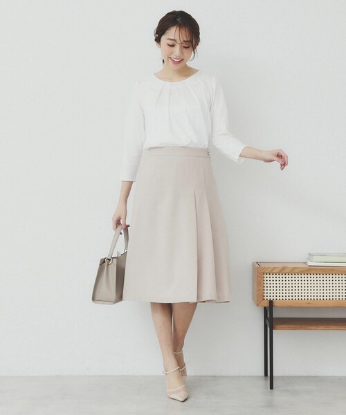 index（インデックス）の「Aラインフレアスカート/セットアップ対応可【洗濯機洗い可/イージーアイロン/抗ピル】（スカート・レディース・グレー/ネイビー/ナチュラル・36/38/40/42）」の17枚目の写真