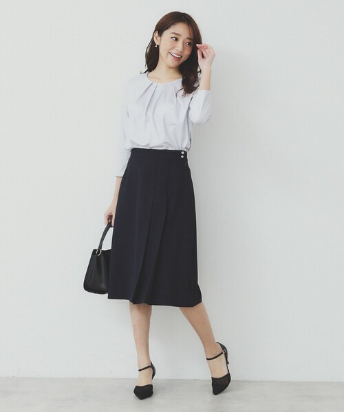 index（インデックス）の「Aラインフレアスカート/セットアップ対応可【洗濯機洗い可/イージーアイロン/抗ピル】（スカート・レディース・グレー/ネイビー/ナチュラル・36/38/40/42）」の13枚目の写真