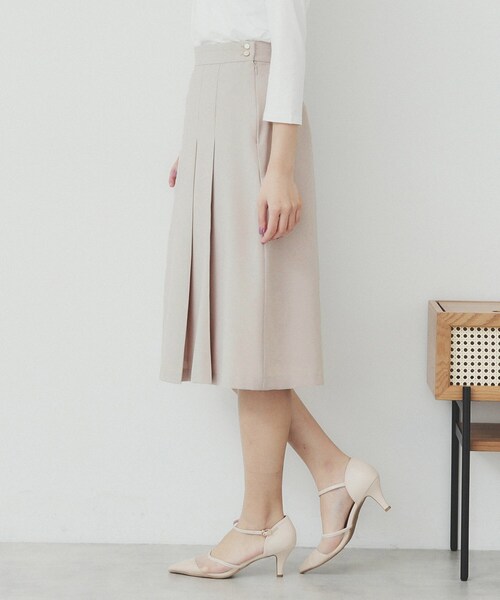 index（インデックス）の「Aラインフレアスカート/セットアップ対応可【洗濯機洗い可/イージーアイロン/抗ピル】（スカート・レディース・グレー/ネイビー/ナチュラル・36/38/40/42）」の9枚目の写真