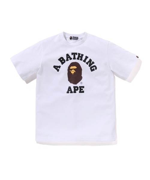 A BATHING APE(アベイシングエイプ)の「COLLEGE TEE(Tシャツ/カットソー・キッズ・ホワイト/ピンク/イエロー/ブラック/サックスブルー・150/160)」の2枚目の写真