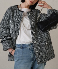 【SALE】sulvam サルバム ファンシーツイード 2023AW sulvam / サルバム】FANCY TWEED OVER BLOUSON/ファンシーツイード