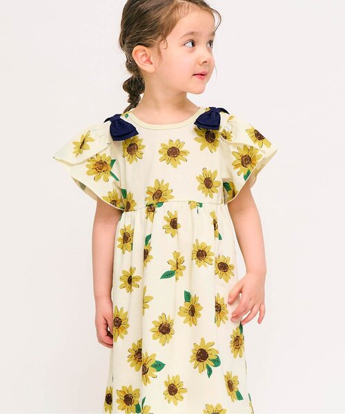 セール】【速乾/接触冷感】肩リボン花びらスリーブヒロインワンピース_