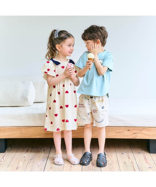 セール】【速乾/接触冷感】肩リボン花びらスリーブヒロインワンピース_