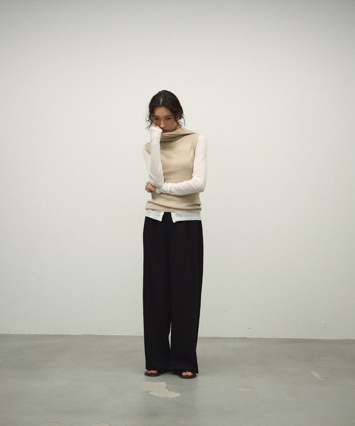Lutim by u(ルチバイユー)の「Waist Spindle Easy Pants / ウエストスピンドルイージーパンツ(その他パンツ・レディース・ブラック/ホワイト/イエロー・FREE)」の7枚目の写真