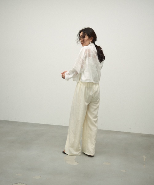 Lutim by u(ルチバイユー)の「Waist Spindle Easy Pants / ウエストスピンドルイージーパンツ(その他パンツ・レディース・ブラック/ホワイト/イエロー・FREE)」の15枚目の写真