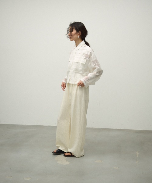 Lutim by u(ルチバイユー)の「Waist Spindle Easy Pants / ウエストスピンドルイージーパンツ(その他パンツ・レディース・ブラック/ホワイト/イエロー・FREE)」の14枚目の写真