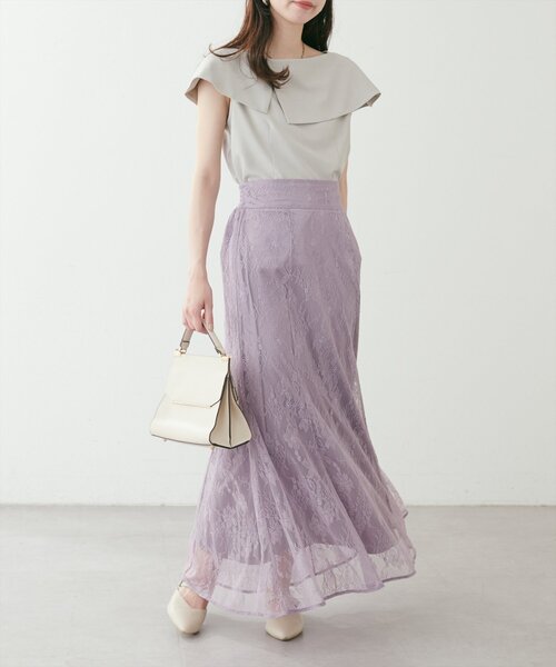 エルマンノシェルビーノ ロングスカート レース生地　お値下げしました。 シェルビーノストリート レーススカート エルマンノシェルビーノ