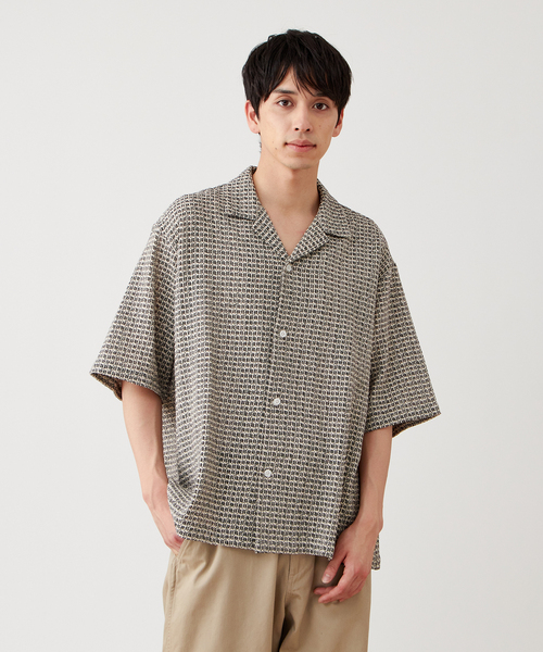 【美品】ベッドフォード　オープンカラーシャツ　ブルー　日本製 BED J．W． FORD(ベッドフォード) Open collar half sleeve
