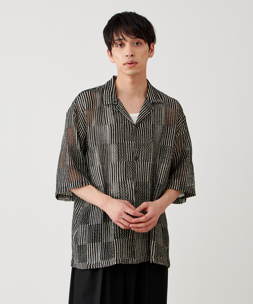 B.C STOCK(ベーセーストック)の「インドレース アソートオープンカラーシャツ(シャツ/ブラウス・メンズ・ブラック/ブラック系その他/イエロー/ブラウン/ピンク・MEDIUM/LARGE)」の12枚目の写真