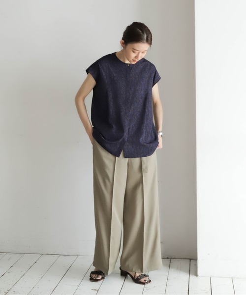 ブラウス シャツ ダークドット　フレンチクルーブラウス レディース NOMBRE IMPAIR 【30%OFF】ノンブルアンペール ダークドット