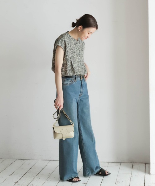 NOMBRE IMPAIR（ノンブルアンペール）の「ダークドット　フレンチクルーブラウス（シャツ/ブラウス・レディース・ブルー/グレー・FREE）」の6枚目の写真