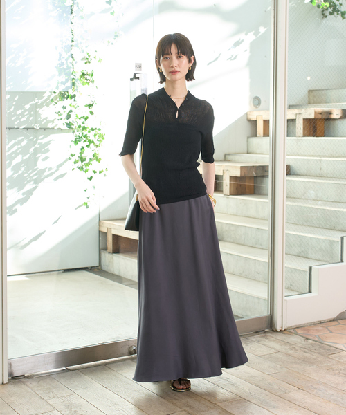 Rouge vif(ルージュヴィフ)の「両畦スリットシアーニットプルオーバー(ニット/セーター・レディース・ブルー/ブラック・フリー)」の17枚目の写真