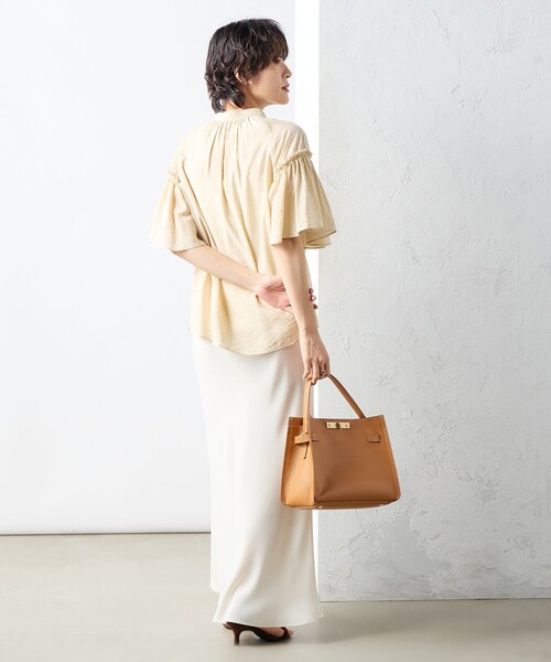 NOLLEY’S Sophi（ノーリーズソフィ）の「シアーフレアスリーブブラウス（シャツ/ブラウス・レディース・ミント/ベージュ/チャコールグレー/ホワイト/ライトブルー・38）」の14枚目の写真