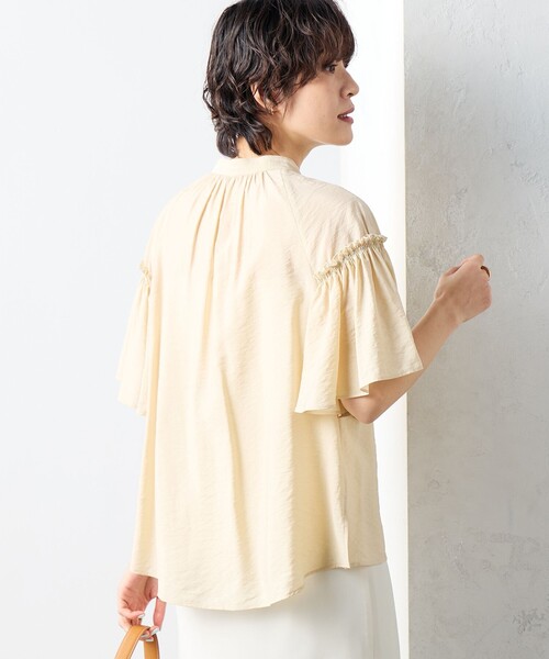 NOLLEY’S Sophi（ノーリーズソフィ）の「シアーフレアスリーブブラウス（シャツ/ブラウス・レディース・ミント/ベージュ/チャコールグレー/ホワイト/ライトブルー・38）」の21枚目の写真