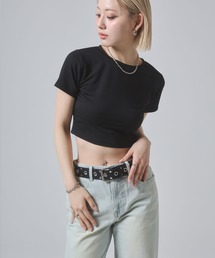 クロップドベージックTシャツ 半袖