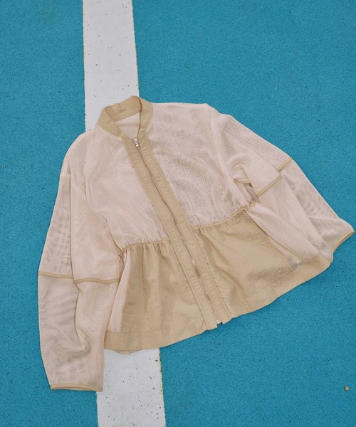 ADAM ET ROPE'(アダムエロペ)の「ドロストシアーメッシュカーディガン(カーディガン/ボレロ・レディース・ブラック/ホワイト/ベージュ・FREE)」の10枚目の写真