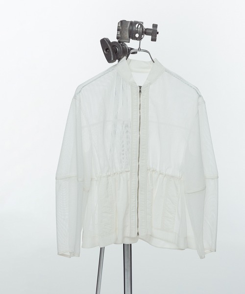 ADAM ET ROPE'(アダムエロペ)の「ドロストシアーメッシュカーディガン(カーディガン/ボレロ・レディース・ブラック/ホワイト/ベージュ・FREE)」の14枚目の写真