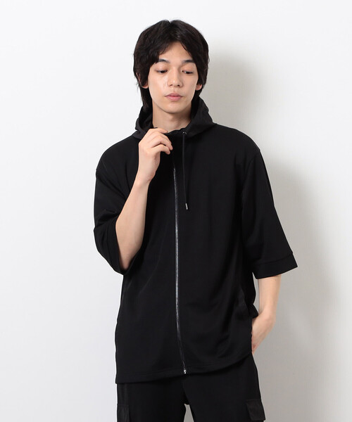 COMME CA ISM（コムサイズム）の「スポーティージャージ 半袖ジップブルゾン（ブルゾン・メンズ・ブラック/チャコール・M/L）」の5枚目の写真