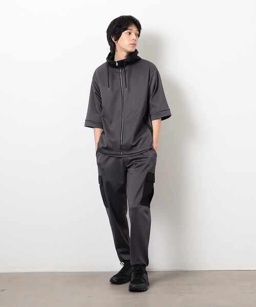 COMME CA ISM（コムサイズム）の「スポーティージャージ 半袖ジップブルゾン（ブルゾン・メンズ・ブラック/チャコール・M/L）」の8枚目の写真