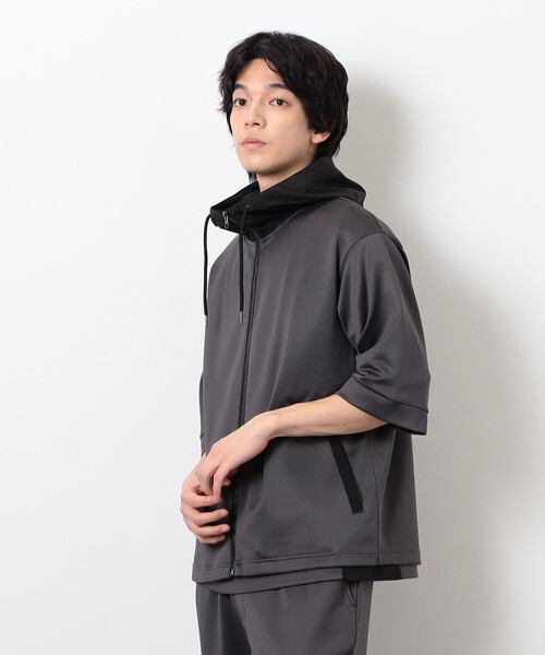 COMME CA ISM（コムサイズム）の「スポーティージャージ 半袖ジップブルゾン（ブルゾン・メンズ・ブラック/チャコール・M/L）」の10枚目の写真