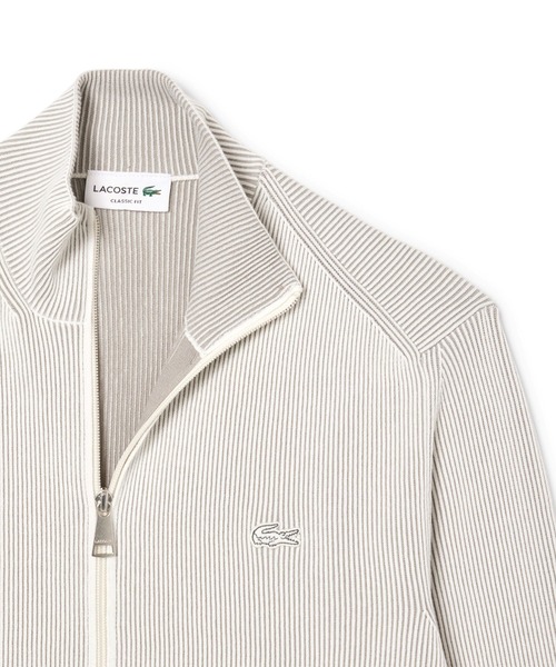 LACOSTE（ラコステ）の「リブニットトラックジャケット / ドライバーズニット（カーディガン/ボレロ・メンズ・ブラック/オフホワイト・2/4/3/5）」の13枚目の写真