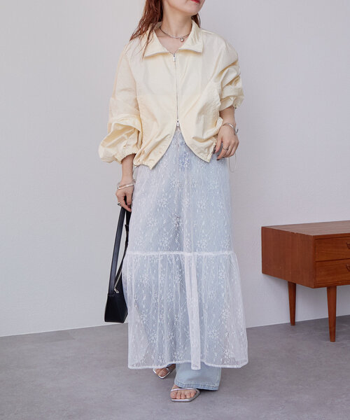 mystic（ミスティック）の「切り替えレーススカート（スカート・レディース・ブラック/オフホワイト・FREE）」の6枚目の写真