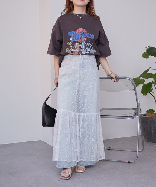 mystic（ミスティック）の「切り替えレーススカート（スカート・レディース・ブラック/オフホワイト・FREE）」の9枚目の写真