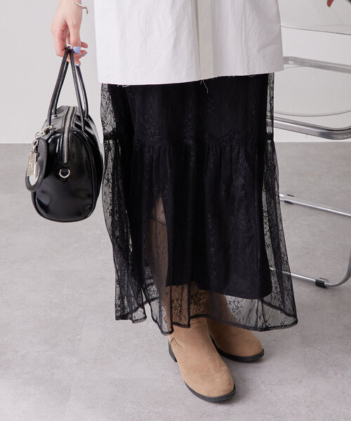 mystic（ミスティック）の「切り替えレーススカート（スカート・レディース・ブラック/オフホワイト・FREE）」の13枚目の写真
