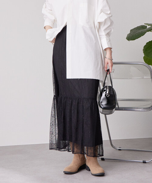 mystic（ミスティック）の「切り替えレーススカート（スカート・レディース・ブラック/オフホワイト・FREE）」の15枚目の写真