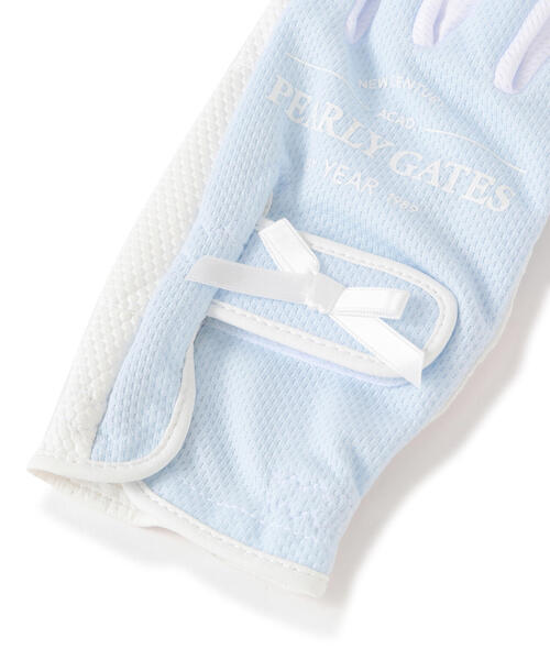 ★PEARLYGATES[パーリーゲイツ] 細リボン両手グローブ 女性用 ★ ☆PEARLYGATES[パーリーゲイツ] 細リボン両手グローブ 女性用 ☆