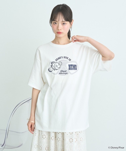 earth music&ecology（アースミュージックアンドエコロジー）の「Finding Nemo/シリコンプリントＴシャツ（Tシャツ/カットソー・レディース・チャコールグレー/オフホワイト・FREE）」の8枚目の写真