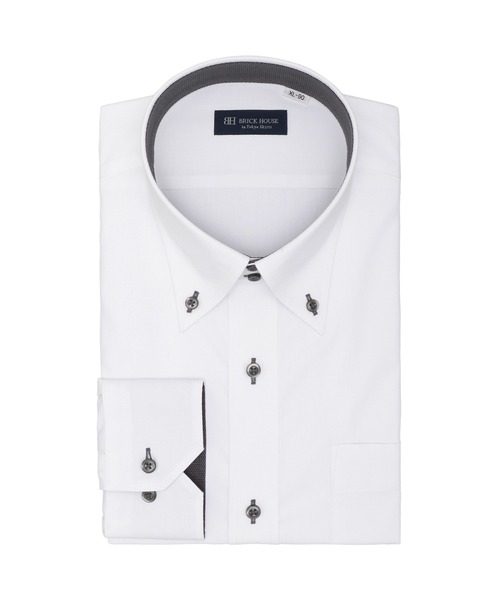 TOKYO SHIRTS(トウキョウシャツ)の「【透け防止】形態安定ノンアイロン ドゥエボットーニ 長袖ビジネスワイシャツ(ビジネスシャツ・メンズ・ホワイト・首回り39cm-裄丈88cm/首回り41cm-裄丈90cm/首回り42cm-裄丈90cm/首回り43cm-裄丈90cm/首回り45cm-裄丈82cm/首回り45cm-裄丈86cm/首回り45cm-裄丈90cm/首回り47cm-裄丈86cm/首回り47cm-裄丈90cm)」の1枚目の写真
