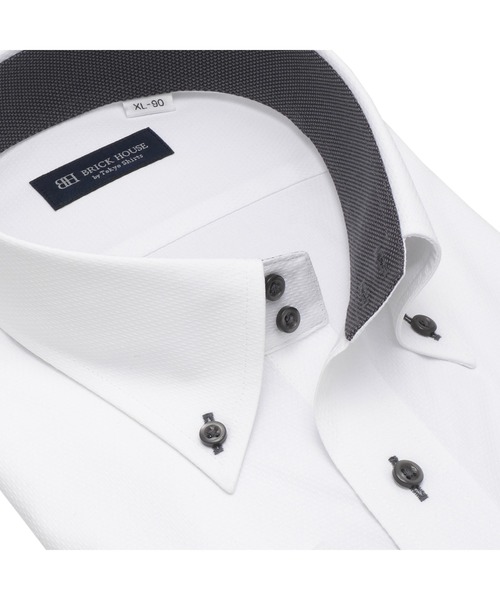 TOKYO SHIRTS(トウキョウシャツ)の「【透け防止】形態安定ノンアイロン ドゥエボットーニ 長袖ビジネスワイシャツ(ビジネスシャツ・メンズ・ホワイト・首回り39cm-裄丈88cm/首回り41cm-裄丈90cm/首回り42cm-裄丈90cm/首回り43cm-裄丈90cm/首回り45cm-裄丈82cm/首回り45cm-裄丈86cm/首回り45cm-裄丈90cm/首回り47cm-裄丈86cm/首回り47cm-裄丈90cm)」の2枚目の写真